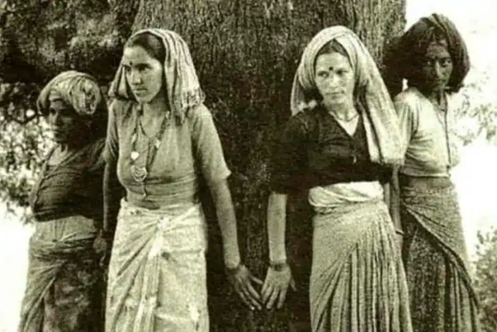 women's protecting tree during chipko movement