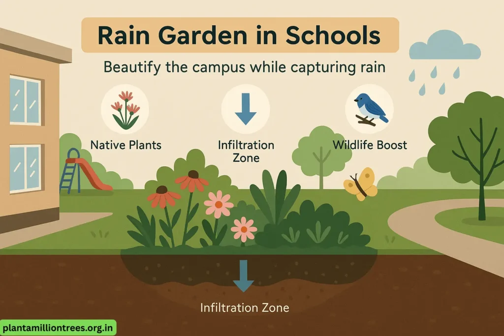 the rain garden project in school