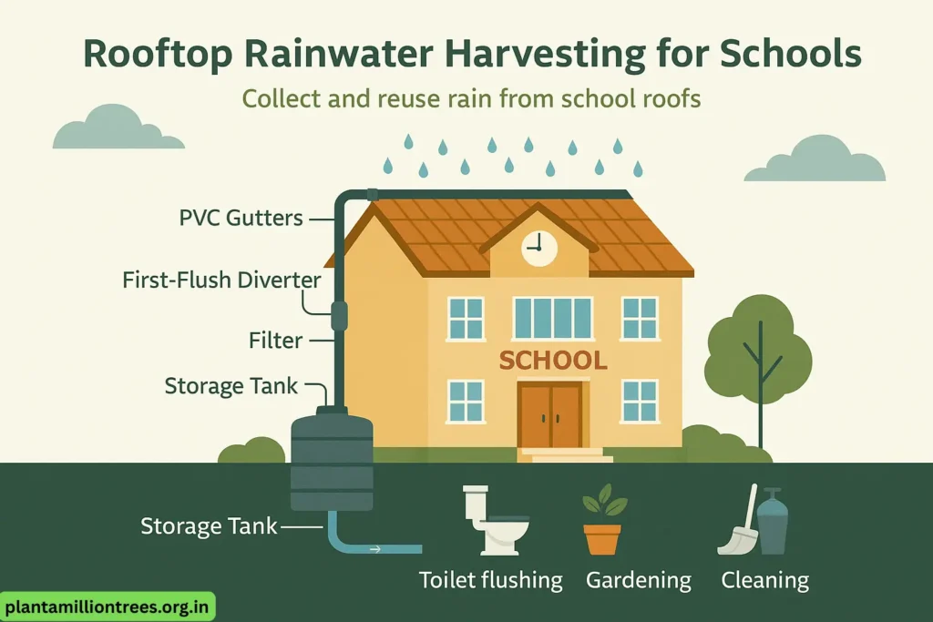 rooftop rainwater harvesting project for school