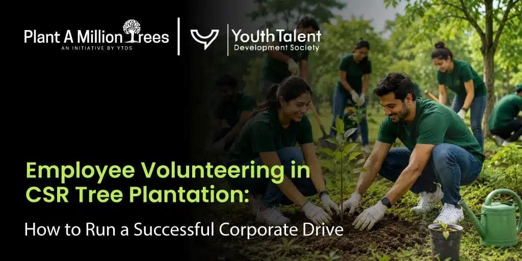 employee volunteering in csr tree plantation
