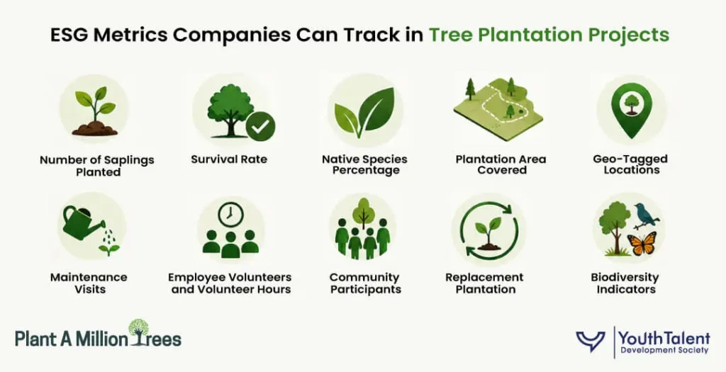 ESG Metrics Companies can track in tree plantation projects