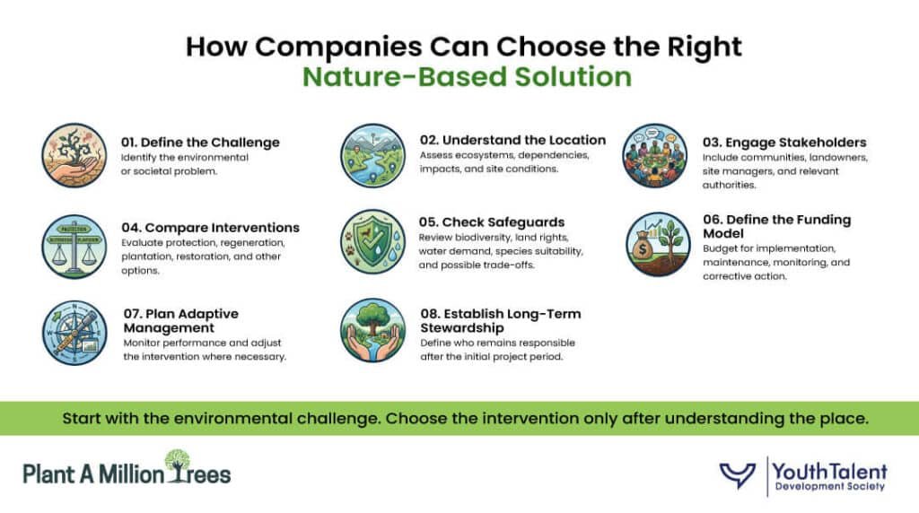 Eight-step framework for companies choosing a nature-based solution in India